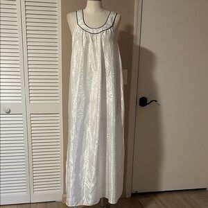Vintage Mart McFadden white jacquard maxi slip size M